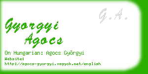 gyorgyi agocs business card