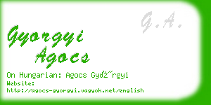 gyorgyi agocs business card